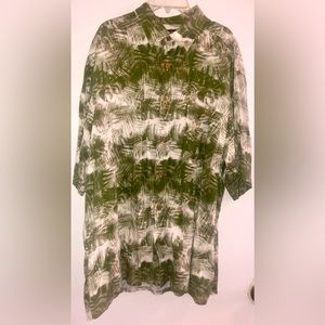 Puritan Hawaiian 🌺 Shirt Large Palm Leaves Print 🌴